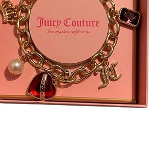 Juicy Couture Gold heart chain charm bracelet